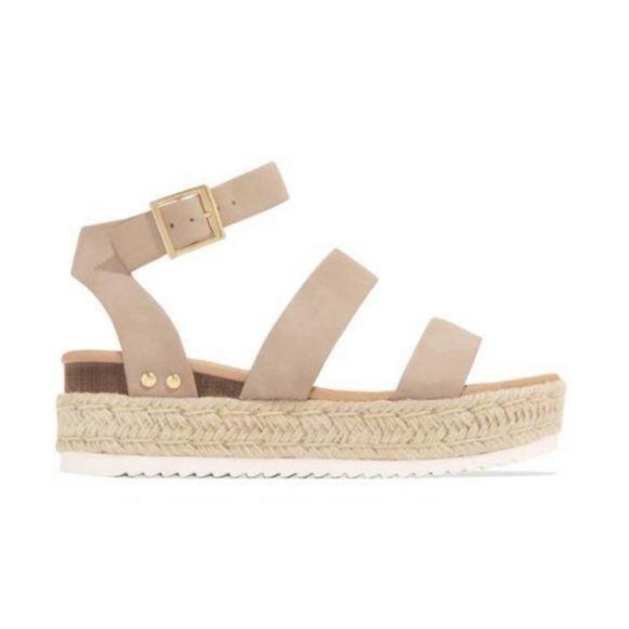 Shoes - Espadrille Sandals in Taupe